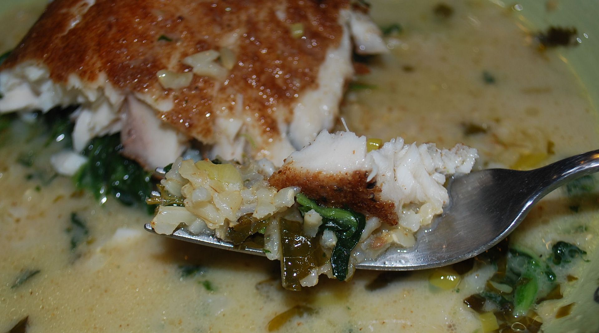 Terri's Table Coriander Crusted Tilapia in Ginger Coconut Broth